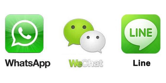 中日美大PK：Line、WhatsApp、WeChat誰(shuí)更厲害？